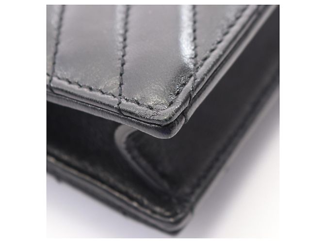 Borsa a busta Cassandra in pelle nera Yves Saint Laurent Nero - vista 8