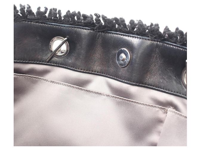Borsa Tote Chanel Toilette Funny in Tweed e Vernice Nera Nero - vista 8