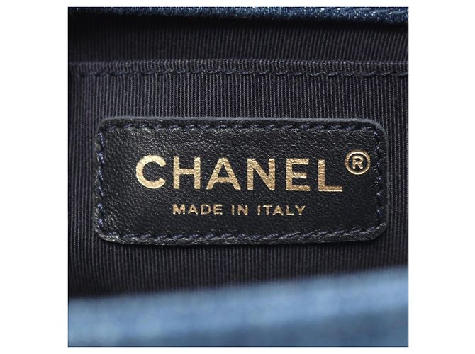 Chanel Boy Small Patchwork Schultertasche Blau Mehrfarben Roh - Ansicht 4