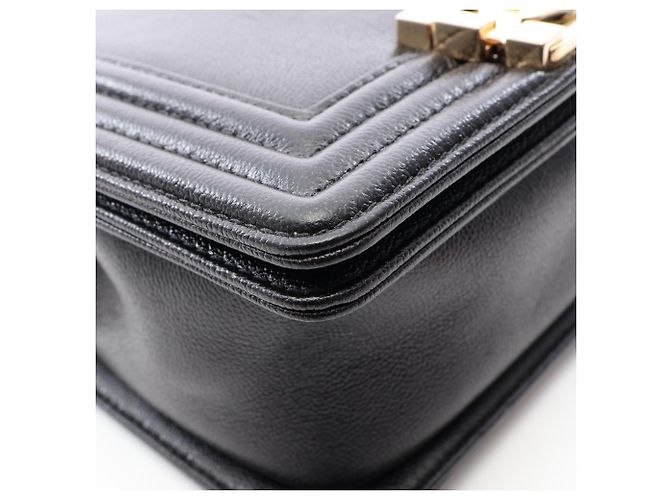 Borsa a tracolla Chanel Boy - Pelle Nera Nero - vista 10