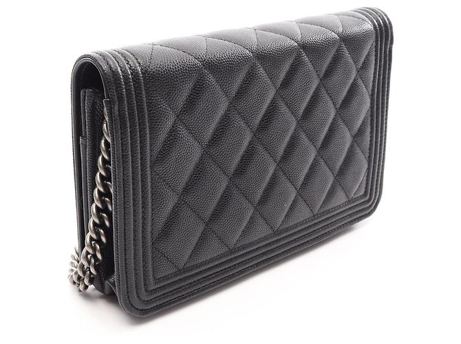 Borsa a tracolla Chanel Boy Matelassé Nero - vista 2