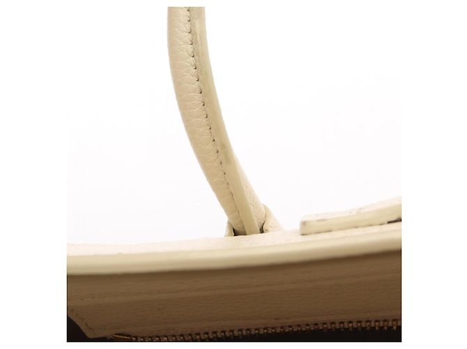 Céline Borsa Celine Luggage Nano Shopper in pelle avorio Crudo - vista 13