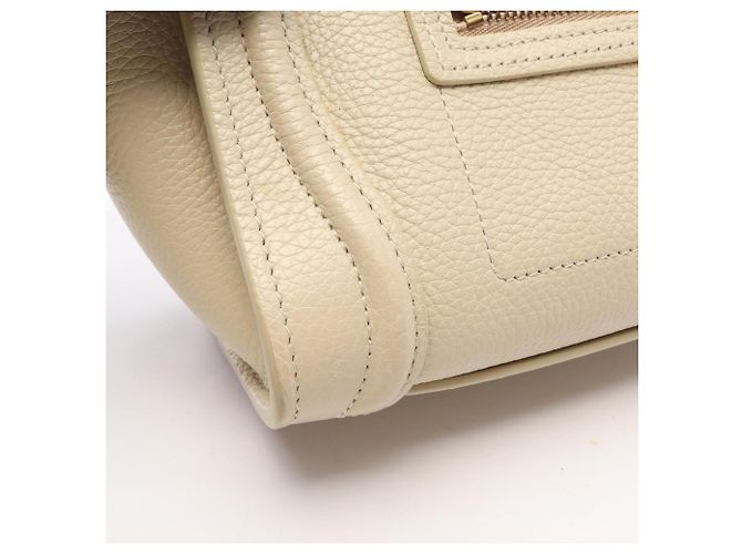 Céline Borsa Celine Luggage Nano Shopper in pelle avorio Crudo - vista 8