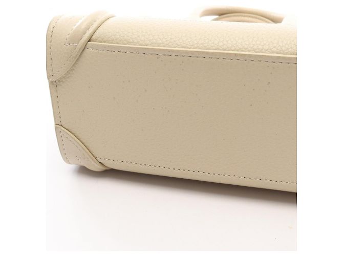 Céline Borsa Celine Luggage Nano Shopper in pelle avorio Crudo - vista 9