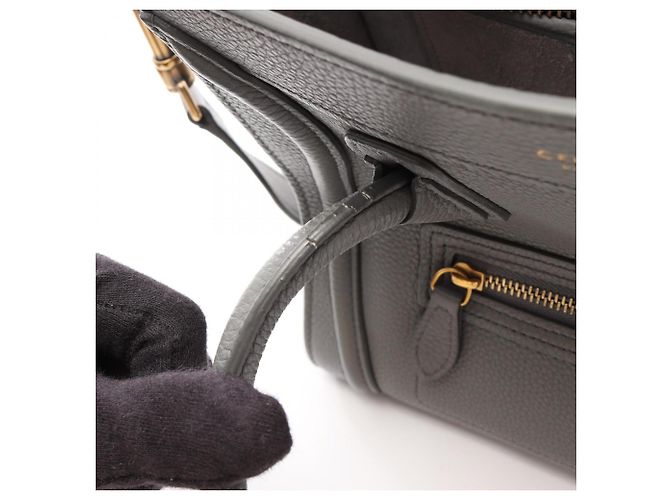 Céline Celine Luggage Nano Shopper Borsa a mano 2-Way Marrone - vista 10