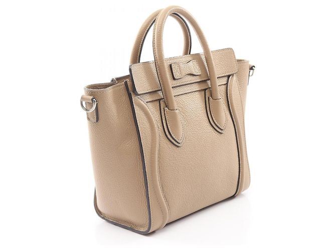 Céline Celine Luggage Nano Shopper Borsa a mano 2-Way Beige - vista 2