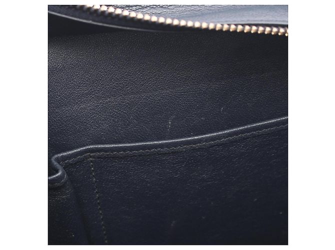 Céline Borsa Tote Celine Luggage Micro Shopper Beige Giallo Blu navy - vista 11