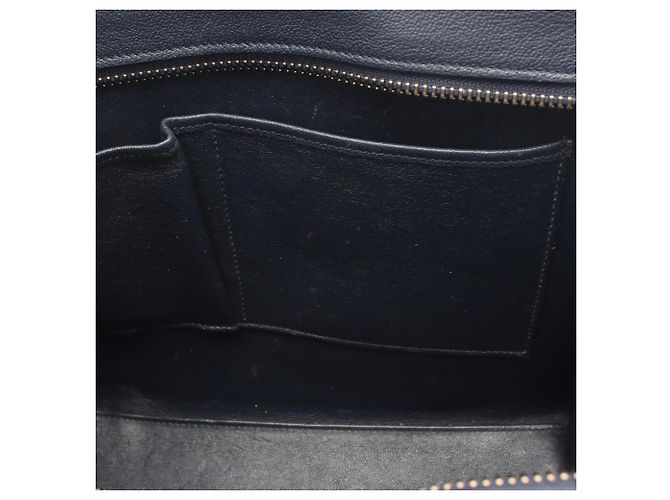 Céline Borsa Tote Celine Luggage Micro Shopper Beige Giallo Blu navy - vista 15
