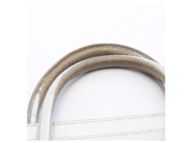 Céline Borsa a mano Celine Luggage Micro Shopper Argento - vista 5