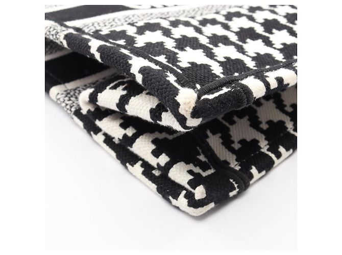 Borsa Christian Dior Dior Book Tote Medium Houndstooth Nero Bianco - vista 7