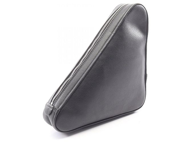 Borsa a mano clutch Balenciaga Triangle Second Bag Nero - vista 2
