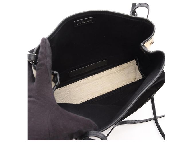 Borsa a mano 2-Way Balenciaga Cabas XS Navy Nero Bianco - vista 3