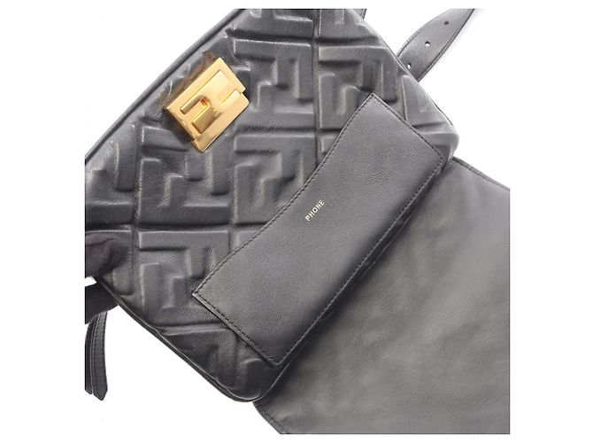 Fendi FF Embossed Upside Down Gürteltasche Schwarz - Ansicht 10