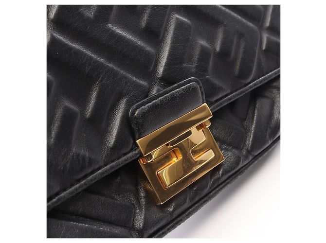 Fendi FF Embossed Upside Down Gürteltasche Schwarz - Ansicht 9