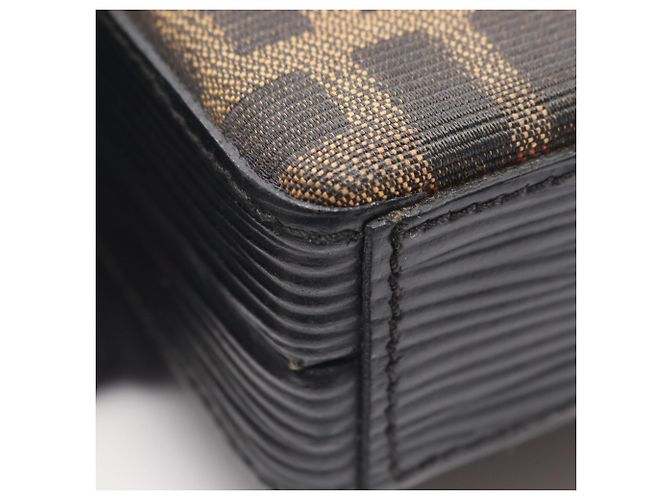 Borsa Fendi Zucca marrone e nera in pelle e tela Nero - vista 6