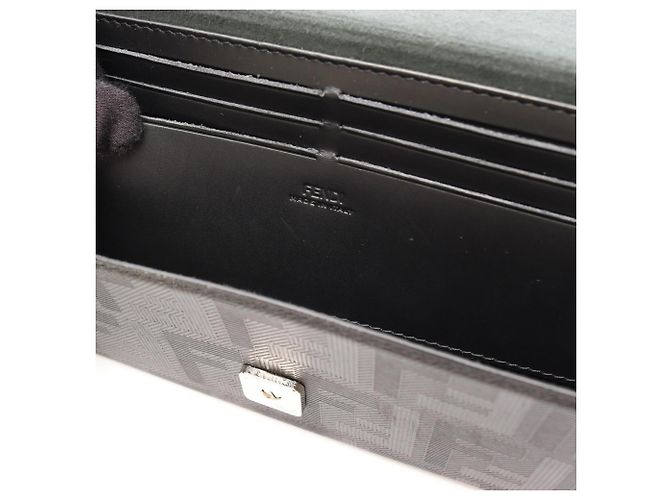 Borsa Fendi Soft Trunk Baguette Zucca Borsa a Tracolla 2-Way Nero - vista 5