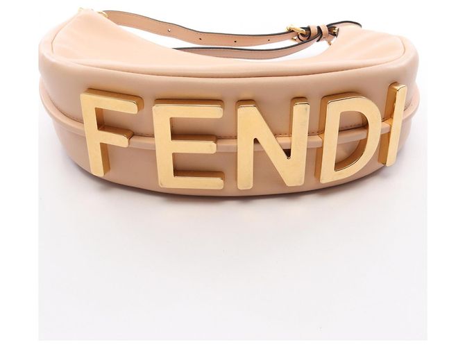Borsa a mano Fendi in pelle rosa - vista 5
