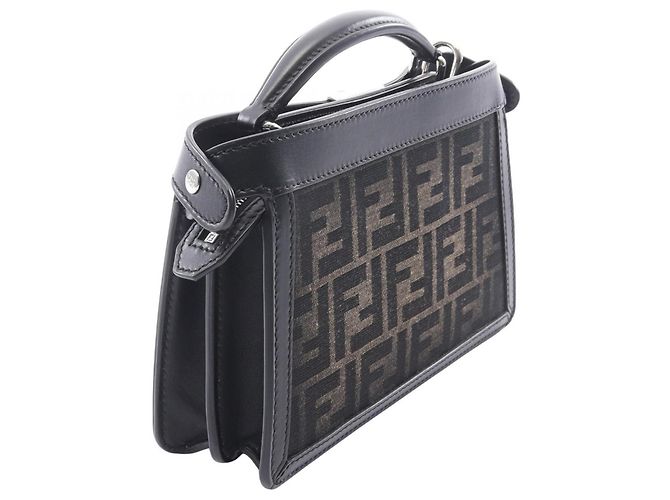 Bolso 2-Way Fendi Peekaboo ISeeU X-Cross Zucca Castaño Negro - vista 2