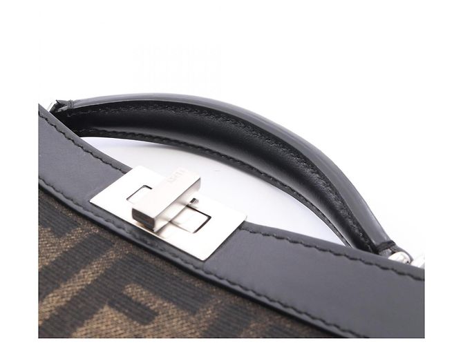 Bolso 2-Way Fendi Peekaboo ISeeU X-Cross Zucca Castaño Negro - vista 6