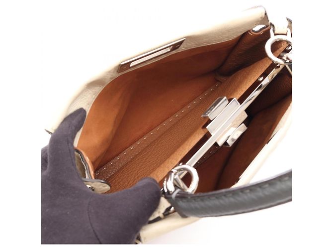 Borsa a mano 2-Way Fendi Peekaboo Regular Marrone Crudo - vista 4
