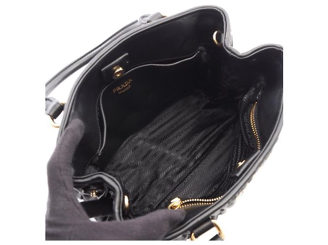 Borsa 2-Way Prada in pelle nera Nero - vista 3