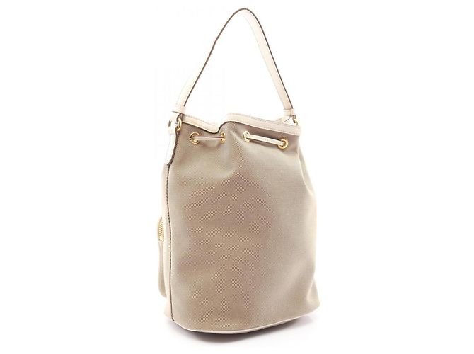 Borsa a mano 2-Way Prada LOGO JACQUARD Marrone Bianco Beige - vista 2