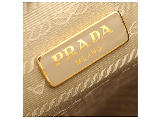 Borsa a mano 2-Way Prada LOGO JACQUARD Marrone Bianco Beige - vista 4