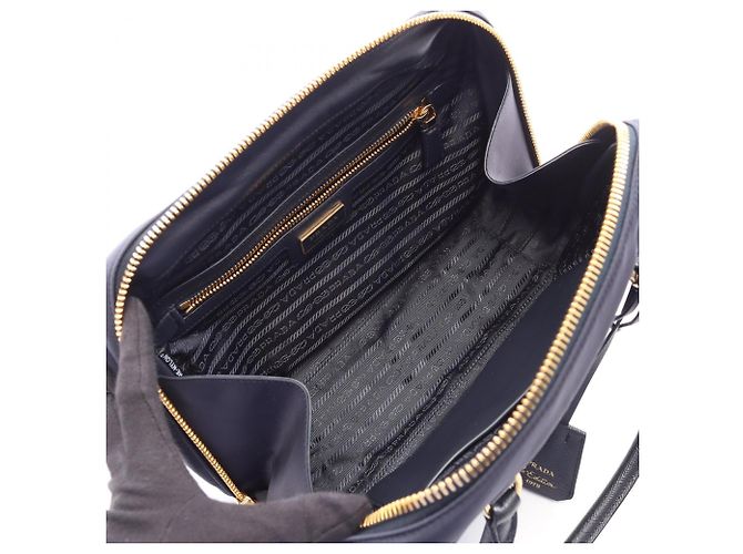 Borsa 2-Way Prada RE-EDITION 1978 RE-NYLON TESSUTO+SAFFIANO Nero Blu navy - vista 3