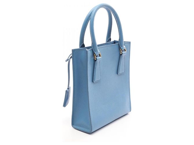 Borsa Prada Saffiano Lux 2Way Blu - vista 2