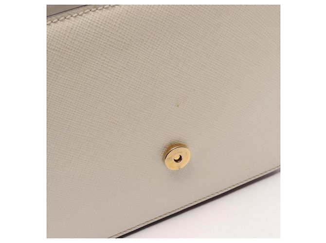 Borsa a tracolla Prada in pelle Saffiano Bianco - vista 10