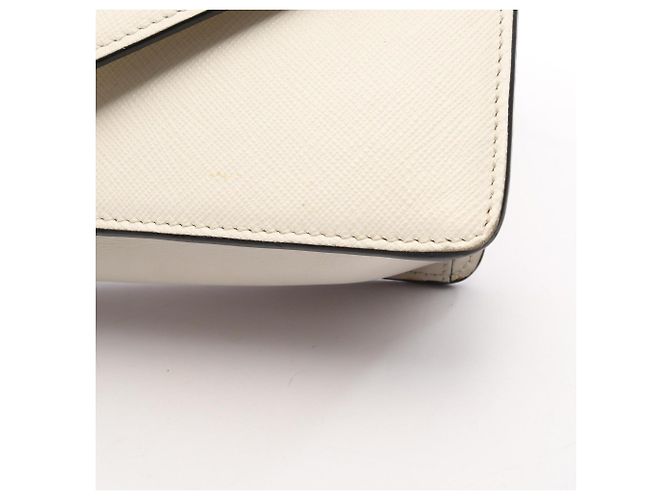 Borsa a tracolla Prada in pelle Saffiano Bianco - vista 11