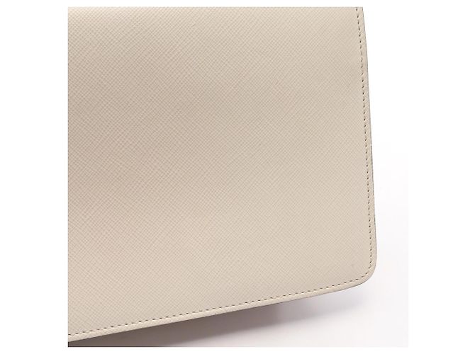 Borsa a tracolla Prada in pelle Saffiano Bianco - vista 13