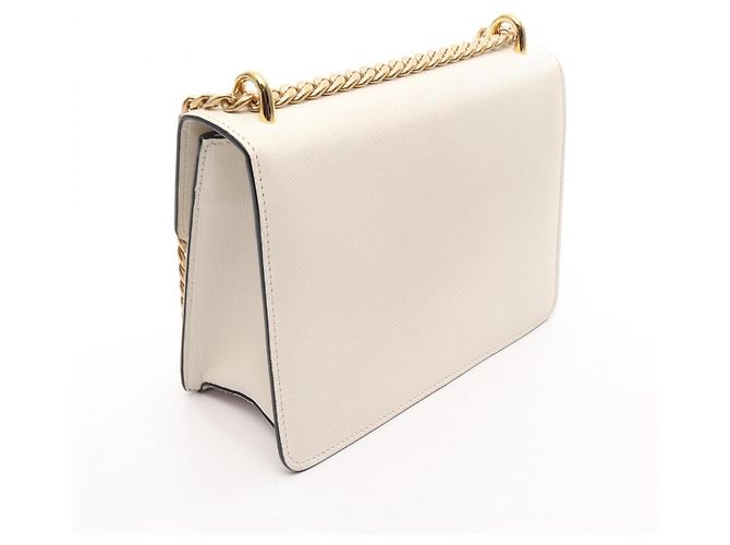 Borsa a tracolla Prada in pelle Saffiano Bianco - vista 2