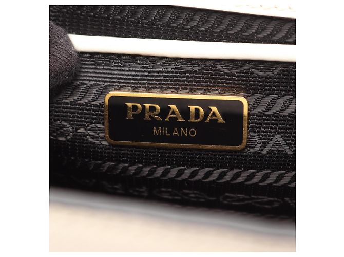 Borsa a tracolla Prada in pelle Saffiano Bianco - vista 4