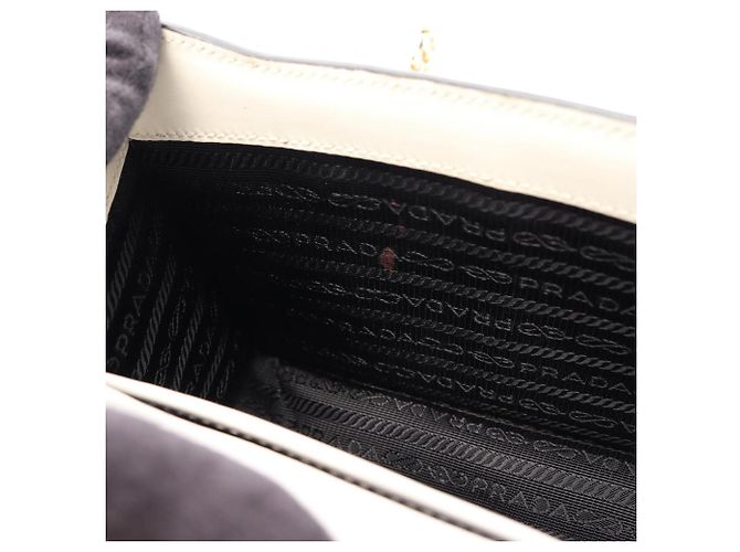 Borsa a tracolla Prada in pelle Saffiano Bianco - vista 9
