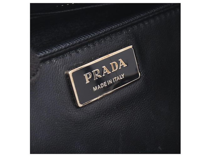 Borsa Tote Prada Galleria 2-Way Marrone Nero Bianco - vista 4