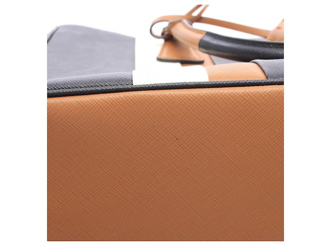 Borsa Tote Prada Galleria 2-Way Marrone Nero Bianco - vista 9