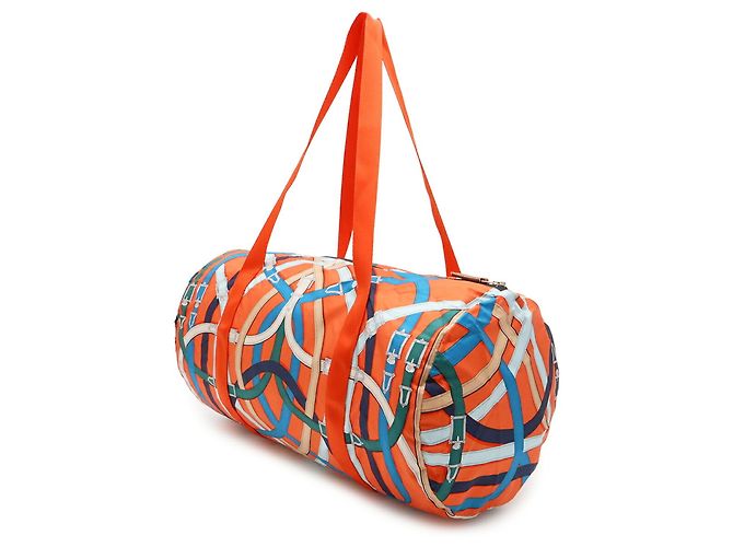 Hermès Borsa a tracolla Hermes AirSilk Duffle 44 Blu Multicolore Arancione - vista 3