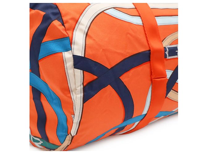 Hermès Borsa a tracolla Hermes AirSilk Duffle 44 Blu Multicolore Arancione - vista 4