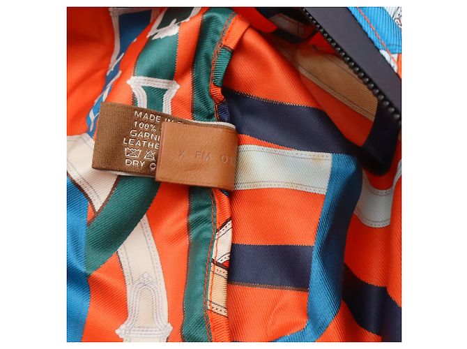 Hermès Borsa a tracolla Hermes AirSilk Duffle 44 Blu Multicolore Arancione - vista 8