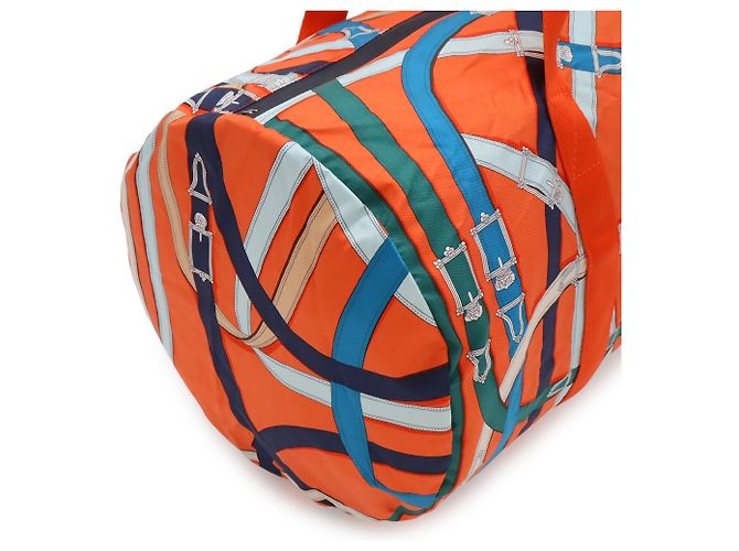 Hermès Borsa a tracolla Hermes AirSilk Duffle 44 Blu Multicolore Arancione - vista 9