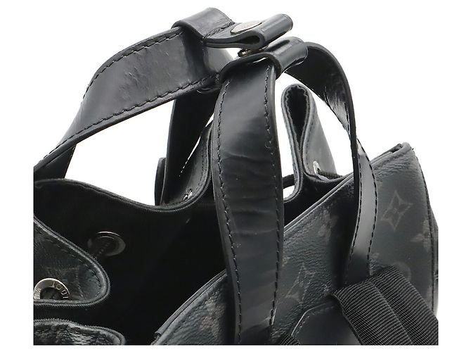 Zaino Louis Vuitton Monogram Eclipse Marrone Nero - vista 6