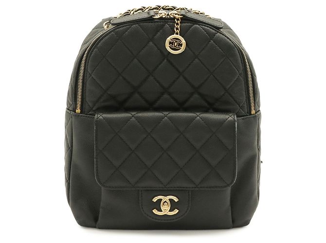 Chanel Matelassé Coco Mark Chain Rucksack Schwarz - Ansicht 2