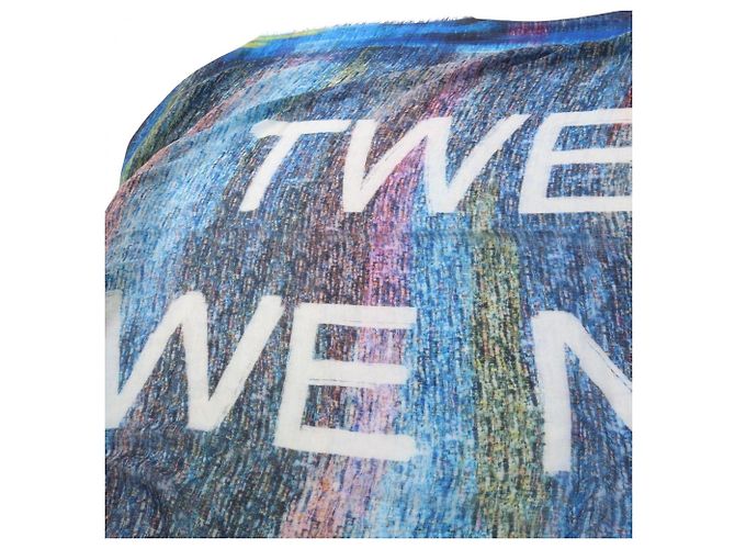 Estola de cashmere Chanel Azul Multicor - vista 4