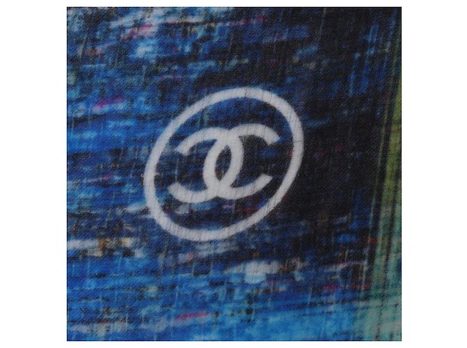 Estola de cashmere Chanel Azul Multicor - vista 6
