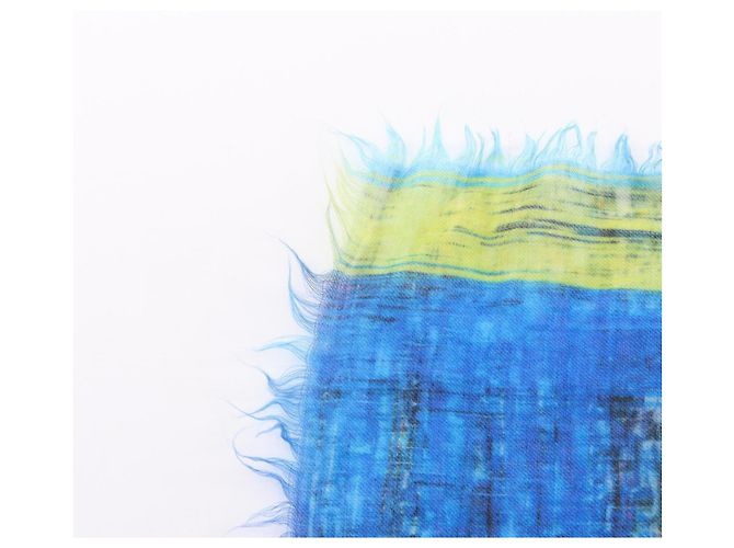 Estola de cashmere Chanel Azul Multicor - vista 7