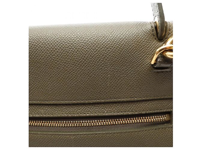 Céline Celine Belt Bag Micro - Borsa a mano in pelle Khaki Cachi - vista 12