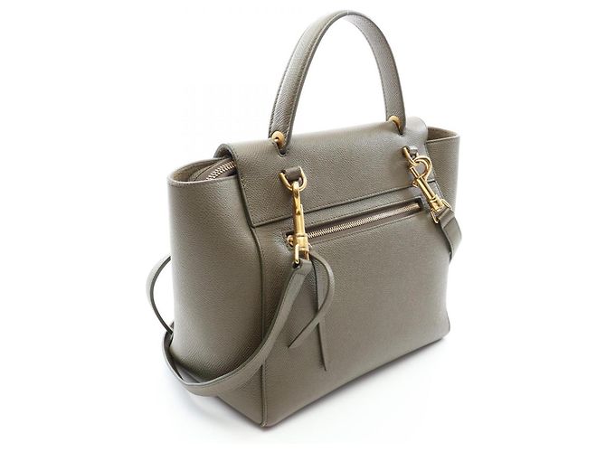Céline Celine Belt Bag Micro - Borsa a mano in pelle Khaki Cachi - vista 2