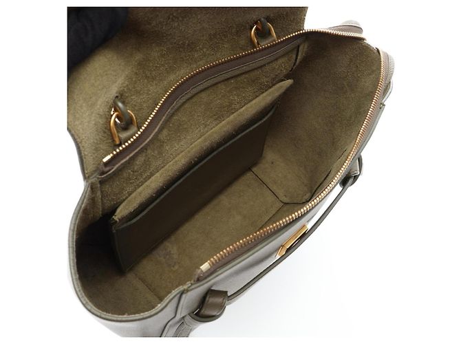 Céline Celine Belt Bag Micro - Borsa a mano in pelle Khaki Cachi - vista 3