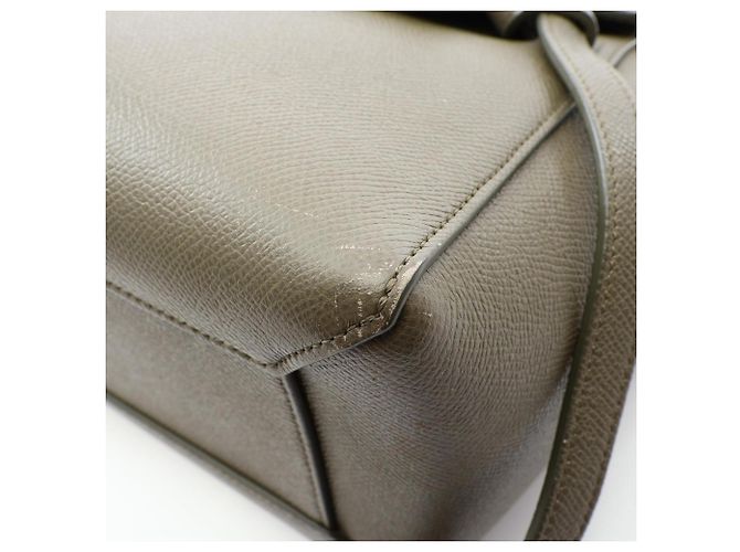 Céline Celine Belt Bag Micro - Borsa a mano in pelle Khaki Cachi - vista 7